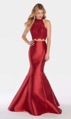 Alyce Paris - 60057 Two Piece Halter Lace And Mikado Mermaid Gown