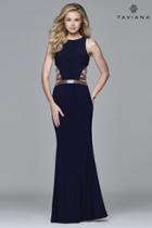 Faviana - 7912 Jersey Scoop Neck Evening Dress With Side Cutouts