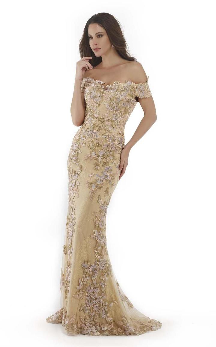 Morrell Maxie - 15695 Embroidered Off Shoulder Floral Evening Gown