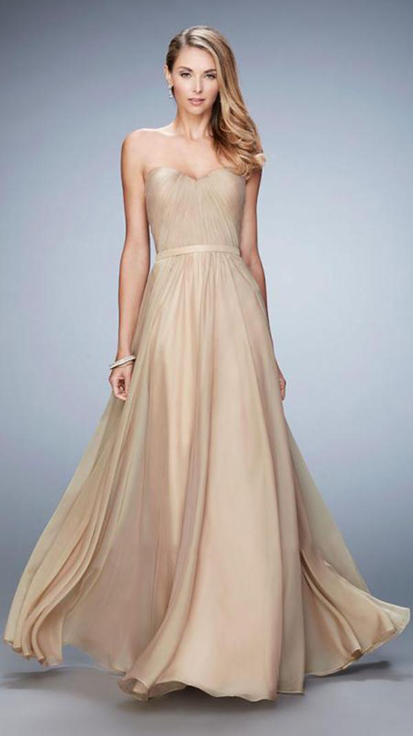 La Femme - 20808 Strapless Shirred Sweetheart Gown