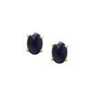 Tresor Collection - Blue Sapphire Oval Stud Earrings In 18k Yellow Gold