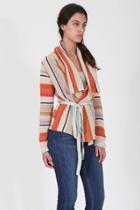 Goddis - Devin Belted Drape Cardigan In Savannah Sun