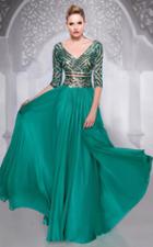 Mnm Couture - 8998w Alluring Sequined Illusion Gown