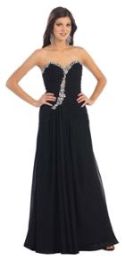 May Queen - Ornate Strapless Sweetheart Draped A-line Long Dress Mq983