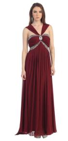 Rhinestone Embellished Sweetheart Long Gown With Adjustable Straps