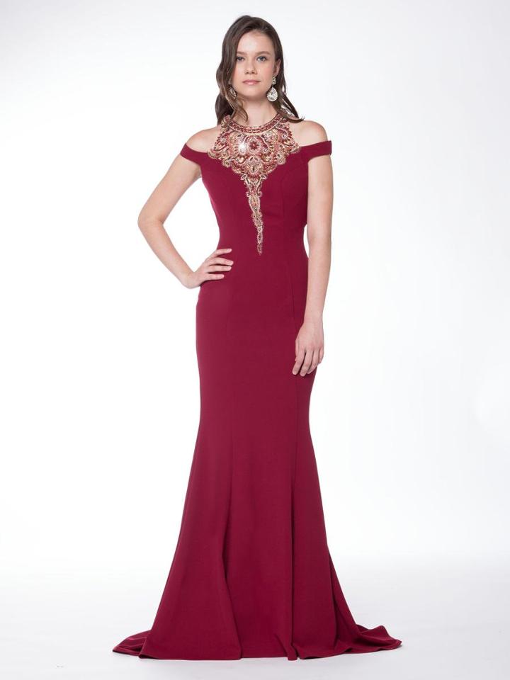 Colors Dress - 1726 Halter Embellished Long Dress