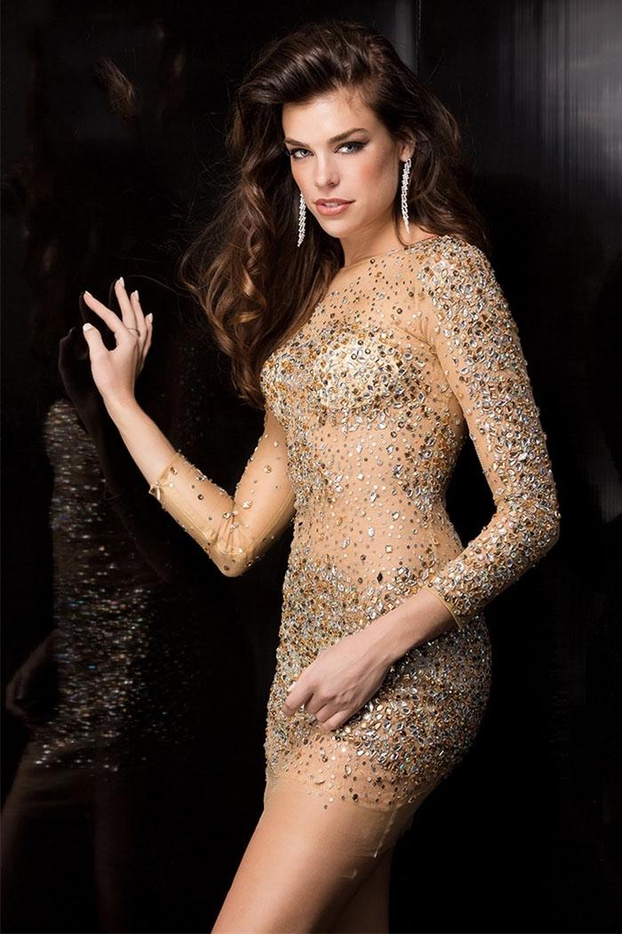 Bg Haute - G3229 Dress In Gold