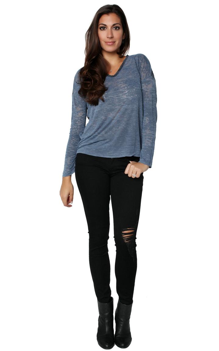 Stateside - Burnout Cb Tee Navy/grey