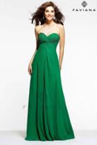 Faviana - Embellished Strapless Ruched Chiffon Evening Dress 7342
