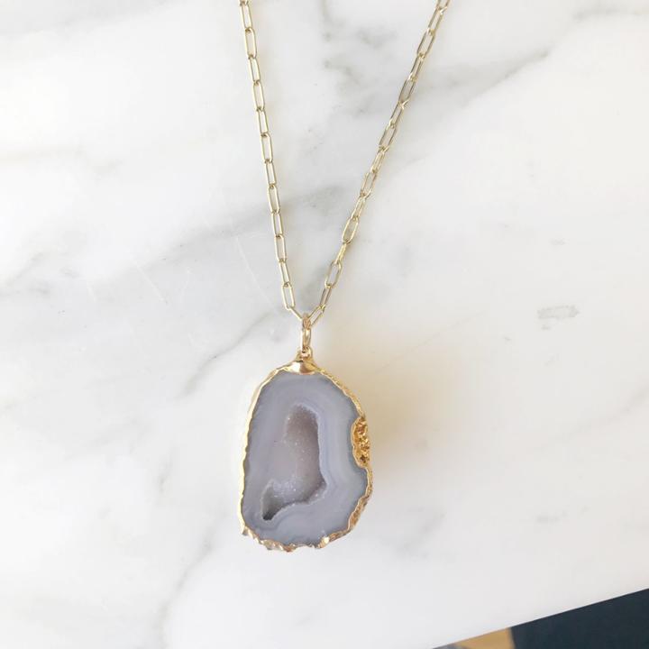 Margaret Elizabeth - Agate Druzy Pendant