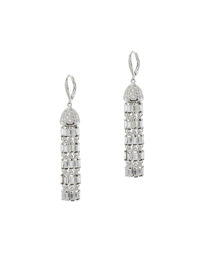 Cz By Kenneth Jay Lane - Baguette Tassel Leverback Earrings
