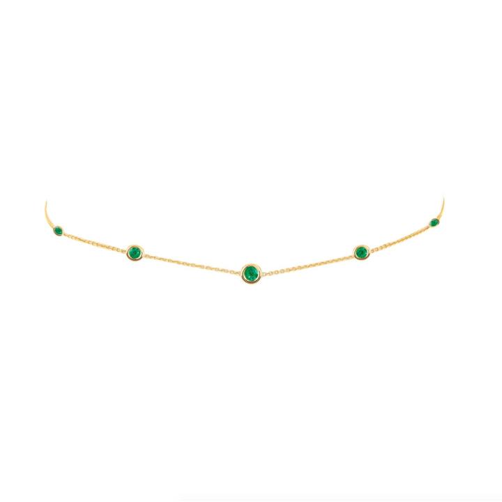 Logan Hollowell - New! 5 Emerald Orbit Bezel Choker