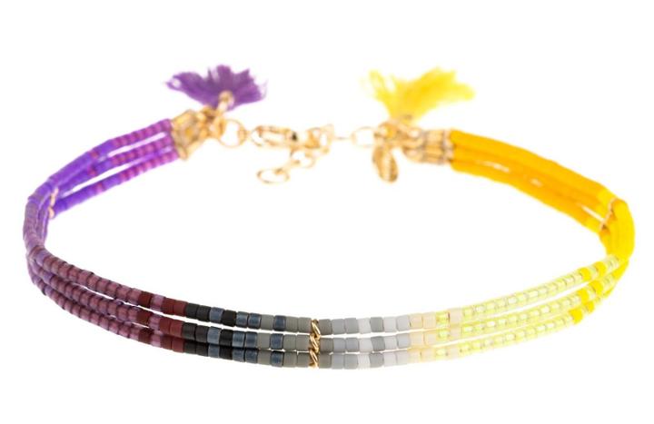 Montce Swim - Shashi X Ombre 3 Row Bracelet (purple/yellow)