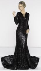 Marsoni By Colors - M240 Illusion Razor-cut Sequined Sheath Gown