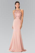 Elizabeth K - Bead Embellished Halter Neck Gown Gl2237