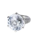 Cz By Kenneth Jay Lane - Round And Pave Shank Ring