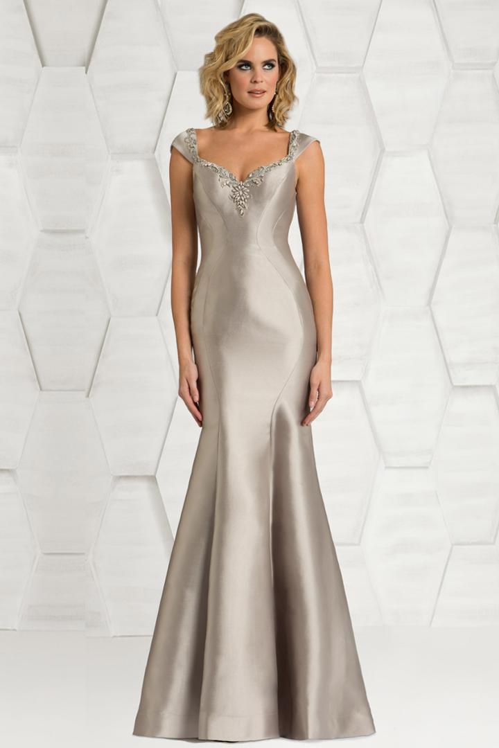 Feriani Couture - 18609 Beaded Cap Sleeve Mermaid Dress