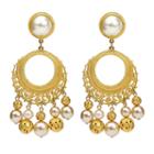 Ben-amun - Gold & Pearl Sphere Pearl Drop Clip On Earrings