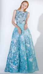 Saiid Kobeisy - 3418 Printed Bateau Layered A-line Dress
