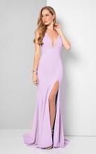 Terani Couture - Deep V Neck Smooth Fitting Mermaid Gown 1712p2498