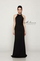 Milano Formals - Black Halter Evening Gown Dress E2082