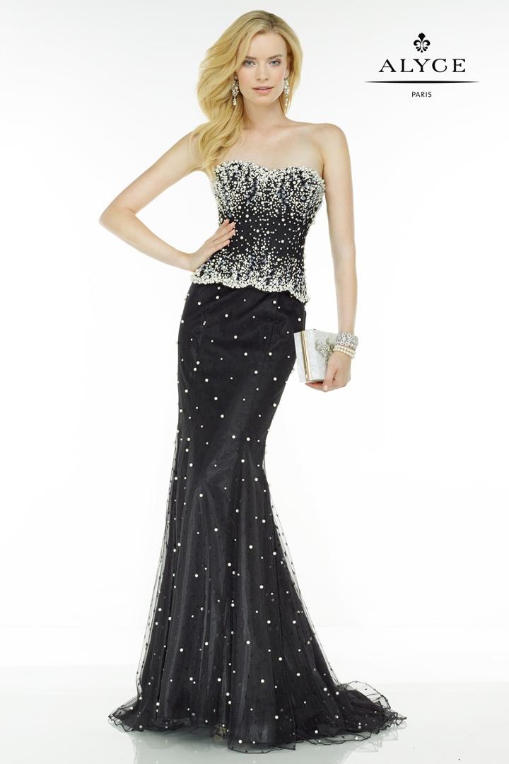 Alyce Paris Black Label - 5771 Dress In Black Pearl