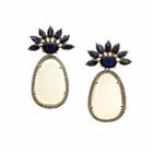 Tresor Collection - Blue Sapphire, Moonstone And Diamond Earrings In 18k Yg
