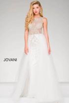Jovani - Embellished Sheer Bodice Prom Dress 47717