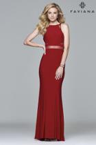 Faviana - 7921 Long Halter Dress With Illusion Insets