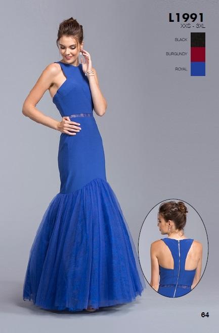 Aspeed - L1991 Lace Halter Sheath Prom Dress