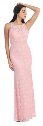 Dancing Queen - 8943a Lace Bateau Sheath Dress