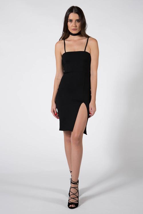 Donna Mizani - Straight Across Neck Sheath Dress In Rose Quartz
