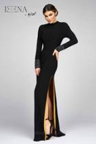 Ieena For Mac Duggal - 25271 Full Sleeve Gown In Black