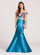 Ellie Wilde - Ew118002 Floral Print Two Piece Ruffled Mermaid Dress