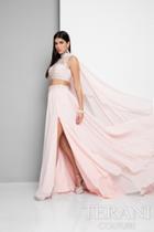 Terani Prom - Bejeweled High Neck Two-piece Chiffon Ball Gown 1713p2787