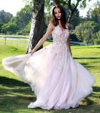Shail K - 33934 Ornate Floral Applique A-line Gown