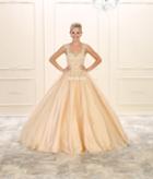 May Queen - Beaded Lace Plunging Sweetheart Ballgown