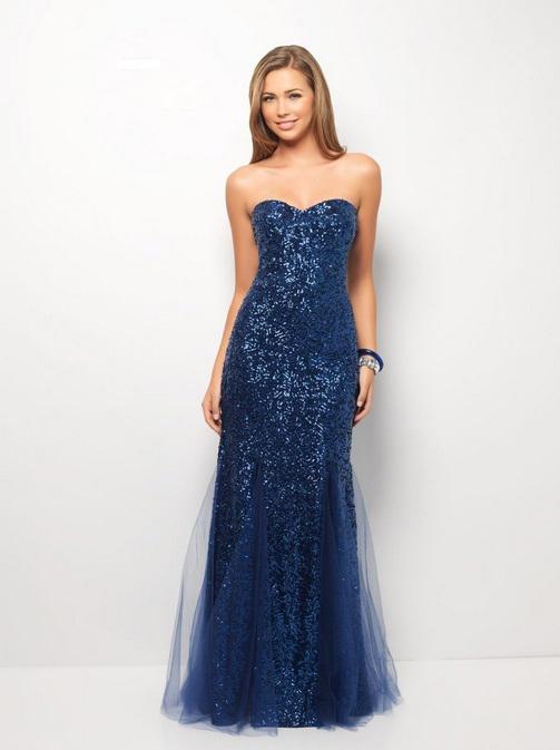 Blush - X082 Sequined Sweetheart A-line Dress