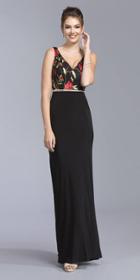 Aspeed - D120 Floral Embroidered Long Column Formal Dress