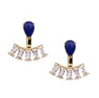 Rachael Ryen - Teardrop Baguette Ear Jackets - Lapis