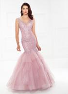 Montage By Mon Cheri - 118972 V-neck Tulle Mermaid Gown
