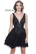 Shail K - 12182 Sleeveless V-neckline Sequin Spangled Cocktail Dress