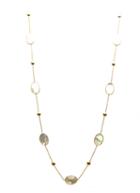 Tresor Collection - Pearl Flat Oval Long Necklace In 18k Yellow Gold