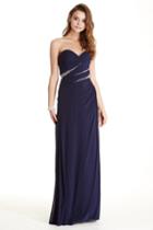 Aspeed - L1714 Diagonally Embellished Pleated Evening Dress