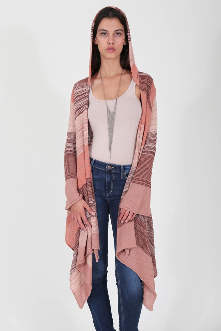 Goddis - Linsey Hooded Wrap W Fringe In Majestic
