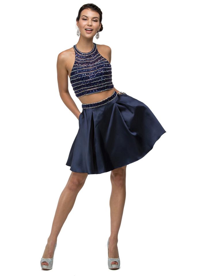Dancing Queen - Two-piece Jeweled Bodice A-line Cocktail Dress 9475