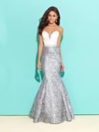 Madison James - Long Mermaid Dress With Jeweled Belt 17-244