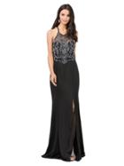 Dancing Queen - Jeweled Garland Motif Illusion Sheath Gown