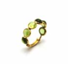 Tresor Collection - Peridot Smooth Round Ring With Adjustable Shank In 18k Yellow Gold