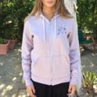 Arrow Zip Hoodie In Light Pink